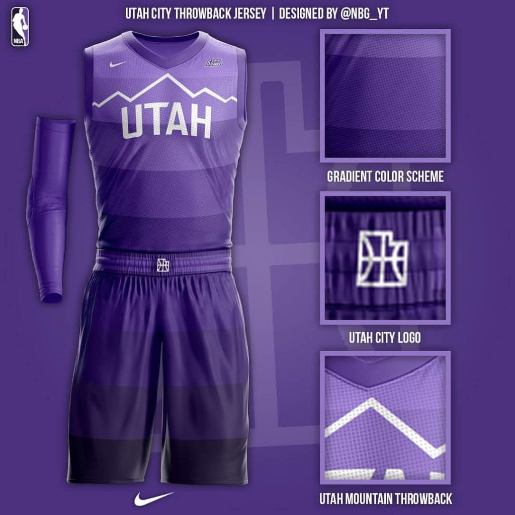 Utah Jazz throwback purple mountain jersey