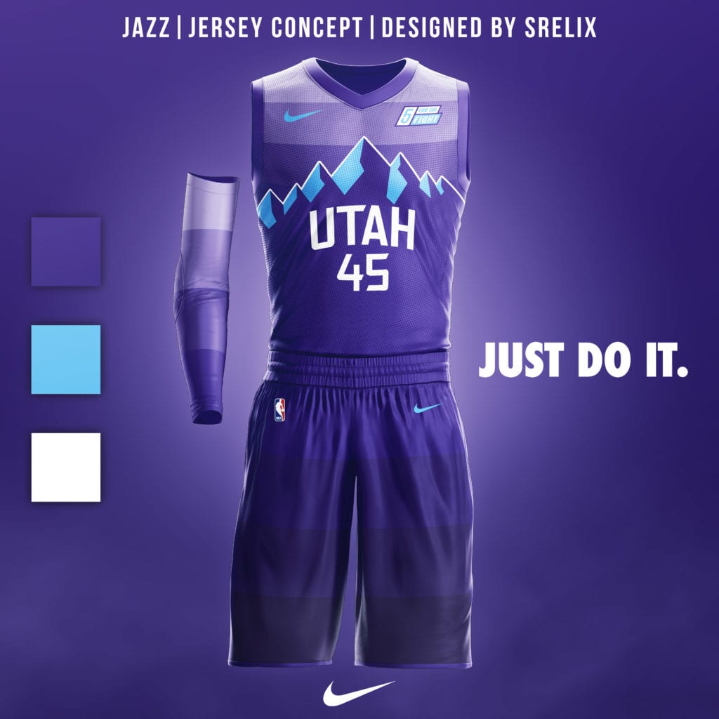 Utah Jazz throwback purple mountain jersey